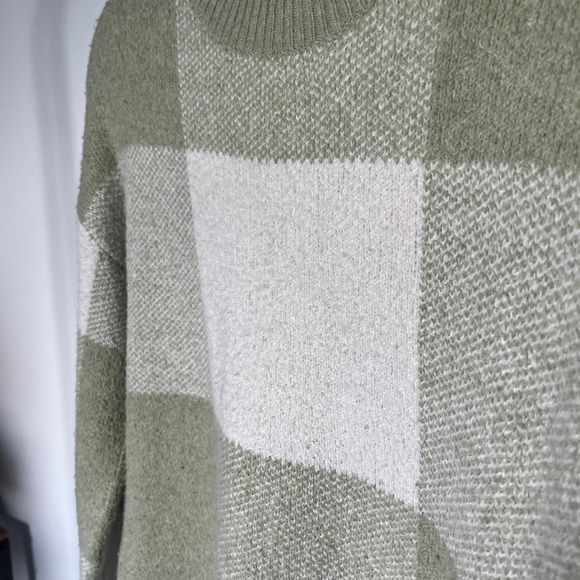 Green and cream gingham sweater shirt XS Christian Siriano - Picture 3 of 3